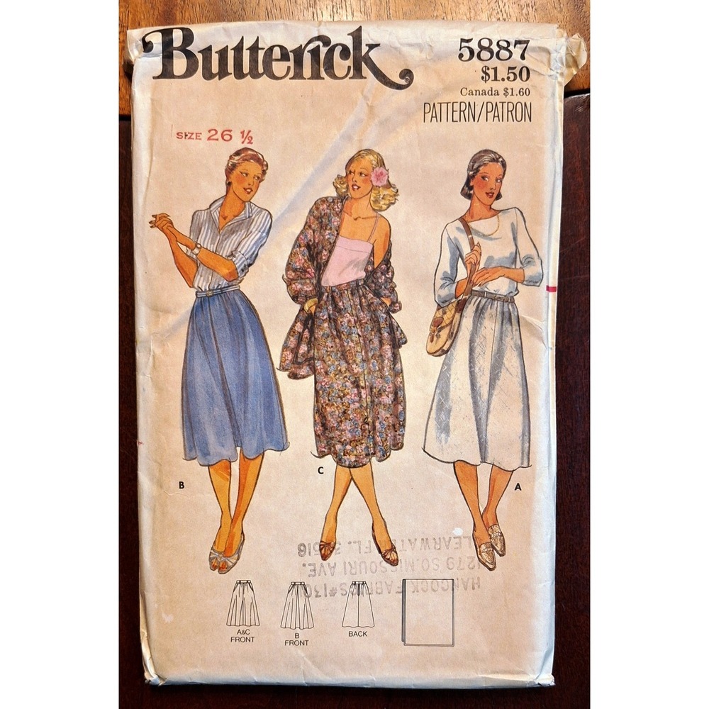 Butterick Dress Pattern‎ #5887  Size 26-1/2
